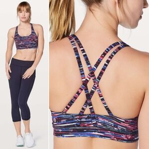 Lululemon Energy Bra in Hinshu Alpine White Multi